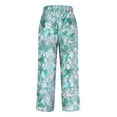 thumbnail image 6 of Sentmoon Women Linen Pants with Print High Elastic Waist Womens Trouser Pants Plus Size Loose Fit Straight Leg Casual Pants for Women with Pocket for Summer and Hot Weather, 6 of 6
