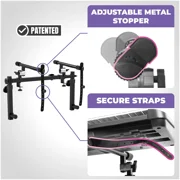 Liquid Stands 3 Tier Keyboard Stand w/ Wheels Music Studio Desk for 49-88 Key Pianos - Steel Rolling Home Recording Studio Workstation DJ Table