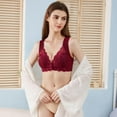 thumbnail image 3 of Women Lace Bralette Padded Wireless Push Up Bra Floral Lace Bra Front Closure Demi Bra, 3 of 8