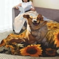 thumbnail image 6 of Bingfone Cute Corgi Sunflower Print Flannel Fleece Blanket Throw Blanket for Bed,Sofa,Couch,Travel,Camping(40"x30" ), 6 of 8