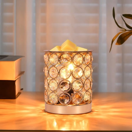 Wax warmer for melts, 2 in 1 fragrance wax melter, decorative candle warmer for home office, romantic night light, perfect gift for her, gold