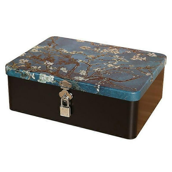 Vintage iron storage box with lock