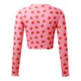 thumbnail image 3 of Womens Long Sleeve Shirts Crop Tops See Though Sheer Mesh Fall Clothes for Women Tees Blouses, 3 of 9