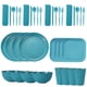 thumbnail image 1 of Nvzi Wheat Straw Dinnerware Sets, 36-Piece Plates and Bowls Sets, Cutlery, Microwave Safe Unbreakable Dinnerware for Parties, Picnic, College Dorm, Camping Green, 1 of 4