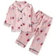 thumbnail image 1 of Odeerbi 1-8 Años Niños Niñas Pijama de Satén Con Solapa Entallada Camisa de Manga Larga Pantalones Conjunto de Dos Piezas Pijama, 1 of 9