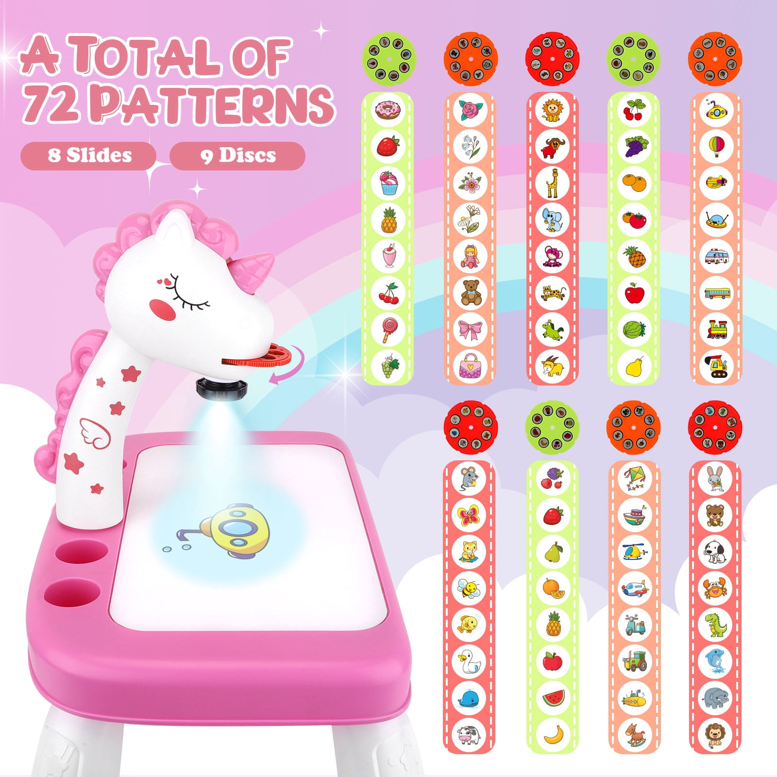 Sumsoltic Unicorn Drawing Projector Art and Craft Kit for 3+ Years