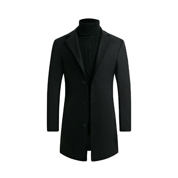 Chaquetas Informales Para Hombre Otoño/Invierno Nuevo Estilo Más Chaqueta de Abrigo de Solapa de Lana de Color Sólido de Algodón Odeerbi ODB-4