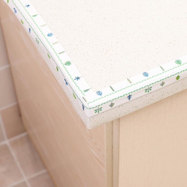 Tira de Calafateo de PE, Cinta de Sellado Autoimpermeable, Sellador Decorativo Apto para Cocina, Baño, Bañera, Suelo de Ducha , Bosque (3.2m x 3.8cm) Macarena Cinta de sellado autoadhesiva