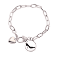 thumbnail image 1 of Silueta de mujer negro tacon alto patron de Pulsera de cadena de corazón joyería encanto moda, 1 of 3