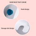 thumbnail image 3 of Estante para secador de pelo montado en la pared sin perforaciones Soporte para secador de pelo ABS para baño Caja de almacenamiento multifuncional, 3 of 6
