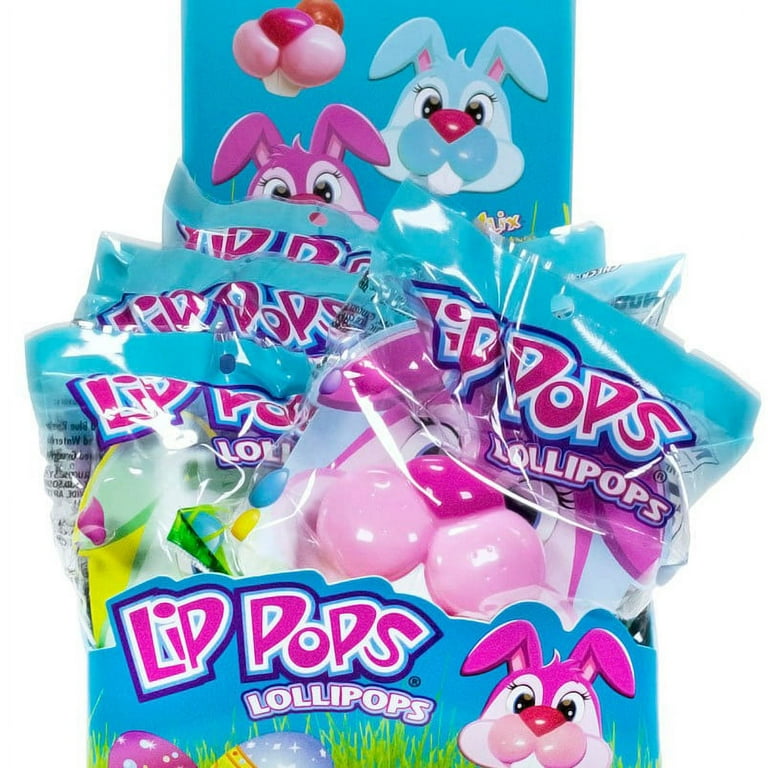 ⑯Candy pop Flix Candy Bunny Lip Pop Lollipop, Easter Basket Filler, Assorted
