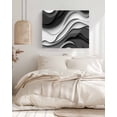 thumbnail image 3 of Black Grey Ombre Wall Art for Living Room,Canvas Picture Wall Decor for Bathroom Bedroom,Moire Modern Aesthetics Geometric Abstract Painting Artwork for Office Hallway Dining Room Decor 16"x20", 3 of 8