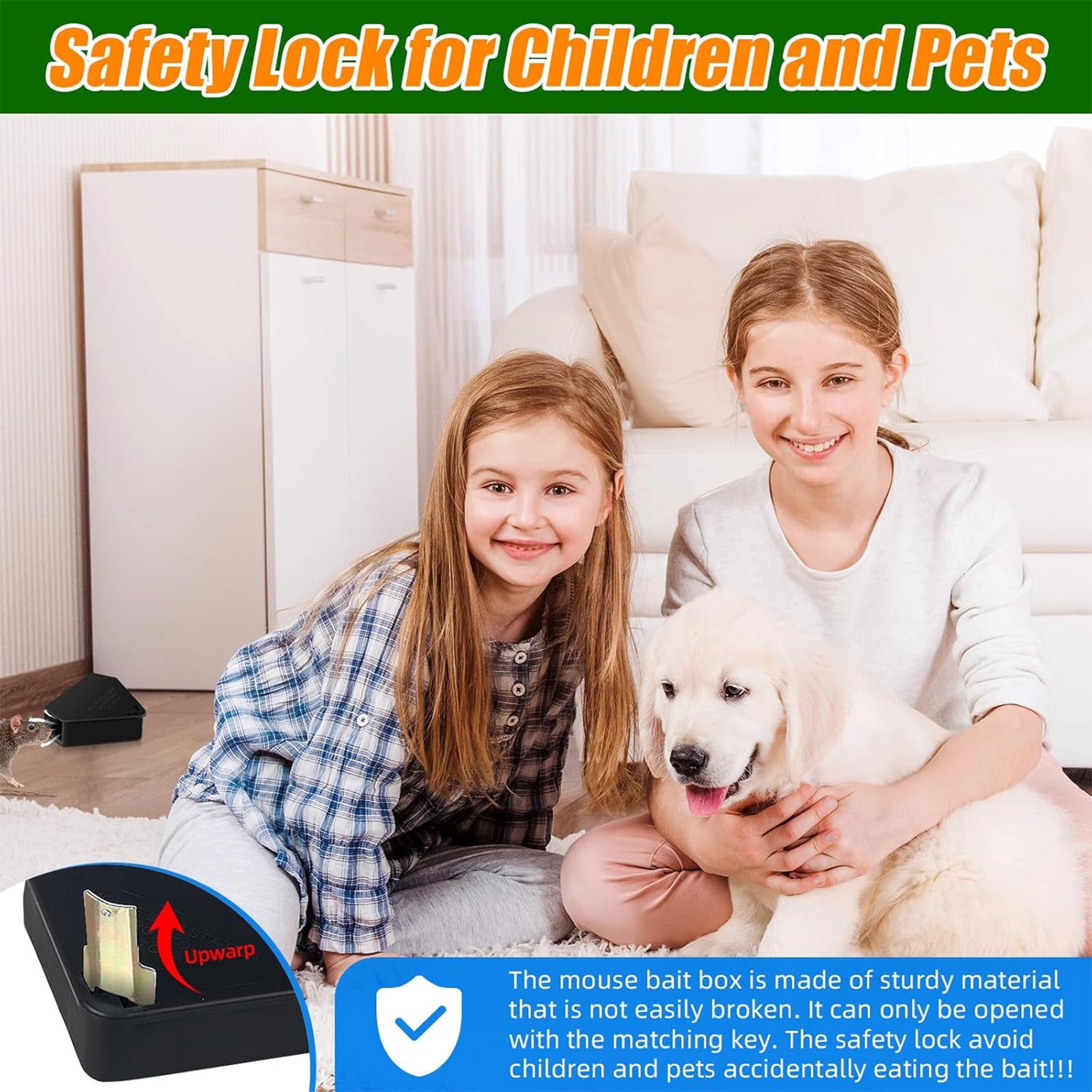 HYEASTR 18 Pack Mouse Station - Key Required Mice Bait Stations with Keys & Fully Safety Design, Suitable for Small Mice Indoor Outdoor Use