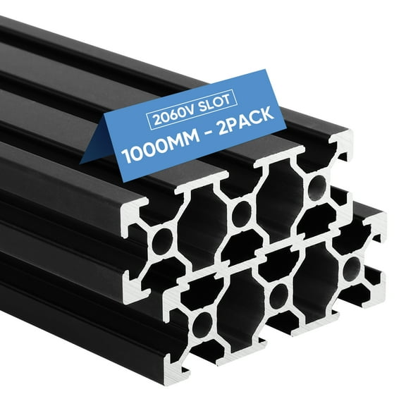 1000mm 2060 V Slot Aluminum Extrusion European Standard, 2PCS  Anodized Linear Rail for 3D Printer, CNC, Furniture, DIY, Display Stand