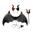 thumbnail image 4 of Conjunto de Disfraz de Diablo jinwen Rojo y Negro para Halloween, 4 of 8