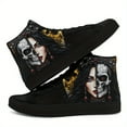 thumbnail image 4 of Coolcustomize Men's Gothic Style High-Top Sneakers - Skull & Rose Design, Lightweight Breathable Trainers, Plus Size Streetwear Shoes, Fabric Lining, Allseason Footwear | Rubber Sole Casual Boots, 4 of 11