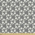 thumbnail image 1 of Dots Fabric by the Yard, Simplistic Geometric Retro Pattern of Irregular Big and Little Rounds, Upholstery Fabric for Dining Chairs Home Decor Accents, 3 Yards, Grey and Pale Eggshell by Ambesonne, 1 of 4