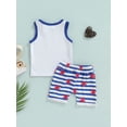 thumbnail image 4 of Bagilaanoe 4th of July Baby Boy Outfits Patriotic Letter Glasses Star Print Sleevelesank Tank Top + Shorts Independence Day Clothes Set 0-24M, 4 of 7