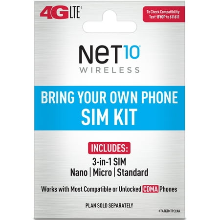 Net10 Bring Your Own Phone SIM Kit - Verizon CDMA (Best Sim For Abroad)