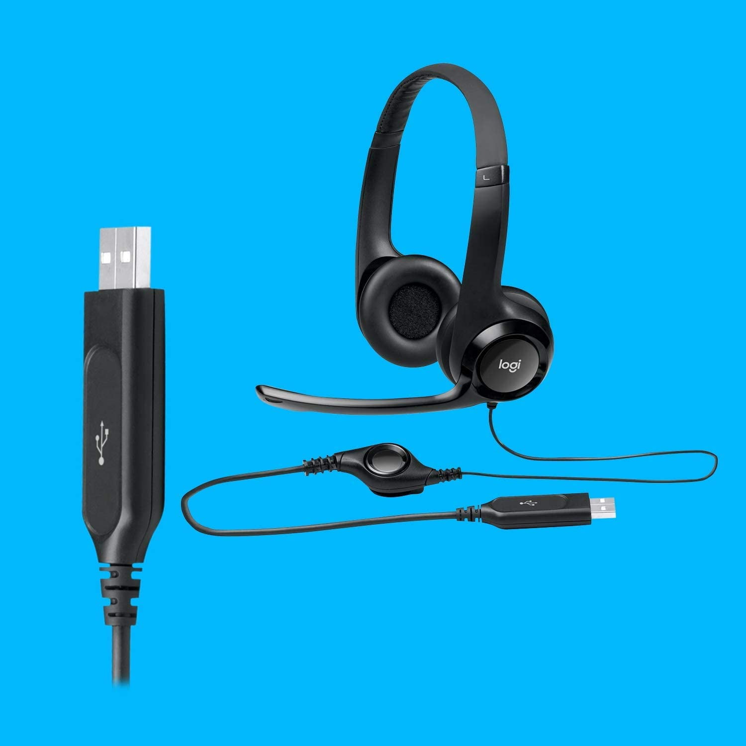 Restored Logitech USB Headset H390 with Noise Cancelling Mic (Refurbished)