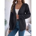 thumbnail image 4 of Crochet Cardigan for Women Long Sleeve Open Front Knit Oversized Cardigan Sweaters Black L, 4 of 7