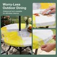 thumbnail image 5 of Yellow Grey Oil Painting Round Outdoor Tablecloth with Umbrella Hole Zipper, Abstract Modern Geometric Elastic Fitted Table Cover, Waterproof Table Cloth for Patio Picnic Party Fits 54"-60", 5 of 9