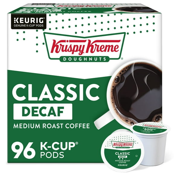 Krispy Kreme Classic Decaf Coffee, Keurig Single Serve K-Cup Pods, 96 Count (4 Packs of 24)