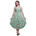 thumbnail image 1 of Bimba Robe à Imprimé Floral pour Femmes Bretelles Spaghetti Col en V Midi Tenue de Plage-TTTG, 1 of 5