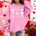 thumbnail image 3 of Posijego Girls Valentine's Day Hooded Tops Loose Lightweight Hoodie Pullover Sweatshirt Long Sleeve Oversized, 3 of 8