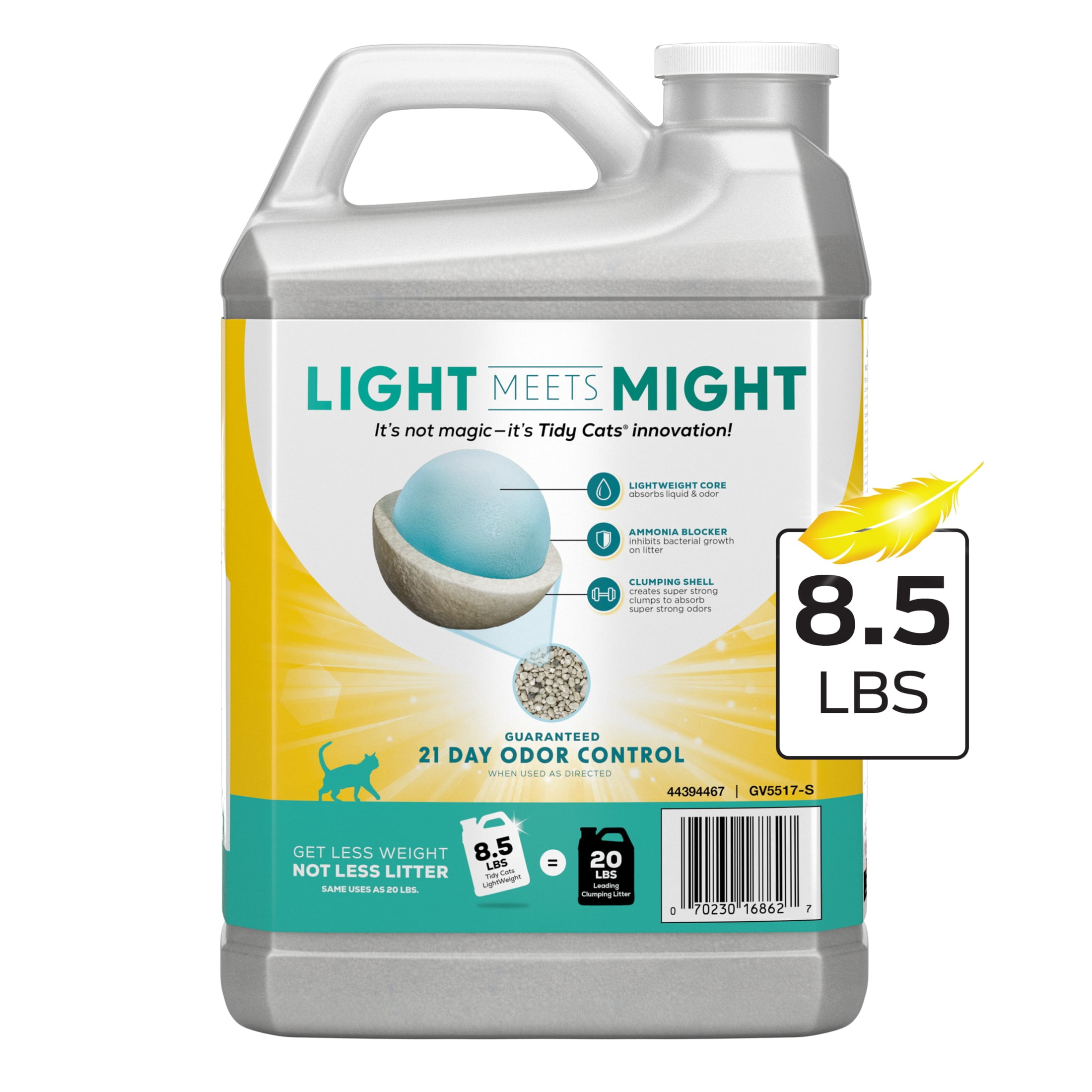 (4 pack) Purina Tidy Cats LightWeight Clumping Cat Litter, Unscented, 8.5 lb Jug