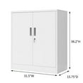 thumbnail image 3 of Metal Storage Cabinet with Locking Doors and Adjustable Shelves, 36.2" H Steel Storage Cabinet for Garage, Home, Office, Utility Room-White, 3 of 10