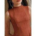 thumbnail image 3 of Womens Elegant Redwood High Neck Cap Sleeve A-Line Long Dress, 3 of 6