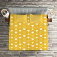 thumbnail image 2 of Ambesonne Romantic Quilted Coverlet 3 Pcs, Heart Shapes and Dots, King Size, Yellow White, 2 of 2