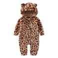 thumbnail image 5 of 3-6 Months Baby Boys Girls Jumpsuit Fuzzy Fleece Leopard Print Hooded, 5 of 9