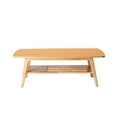 thumbnail image 4 of Bahamas 47" Natural Wood Coffee Table Mid-Century Modern Design with Storage Shelf, 4 of 6