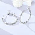 thumbnail image 3 of MULA European Original Solid 925 Sterling Silver Round Hoop Earrings 5A Zircon For Women Jewelry Birthday Gift, 3 of 7