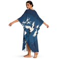 thumbnail image 2 of Xixirimido Cranes White Cherry Blossom Print Kaftan Dresses for Women Plus Size V-Neck Moo Moos Batwing Sleeve Caftan Beach Dress Bathing Suit Cover-Up Loungewear, 2 of 7