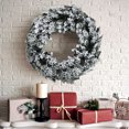 thumbnail image 1 of Gymax 24" Artificial Snow Flocked Christmas Wreath Pre-Lit Pine Tree w/ 50 LED Lights Timer, 1 of 10