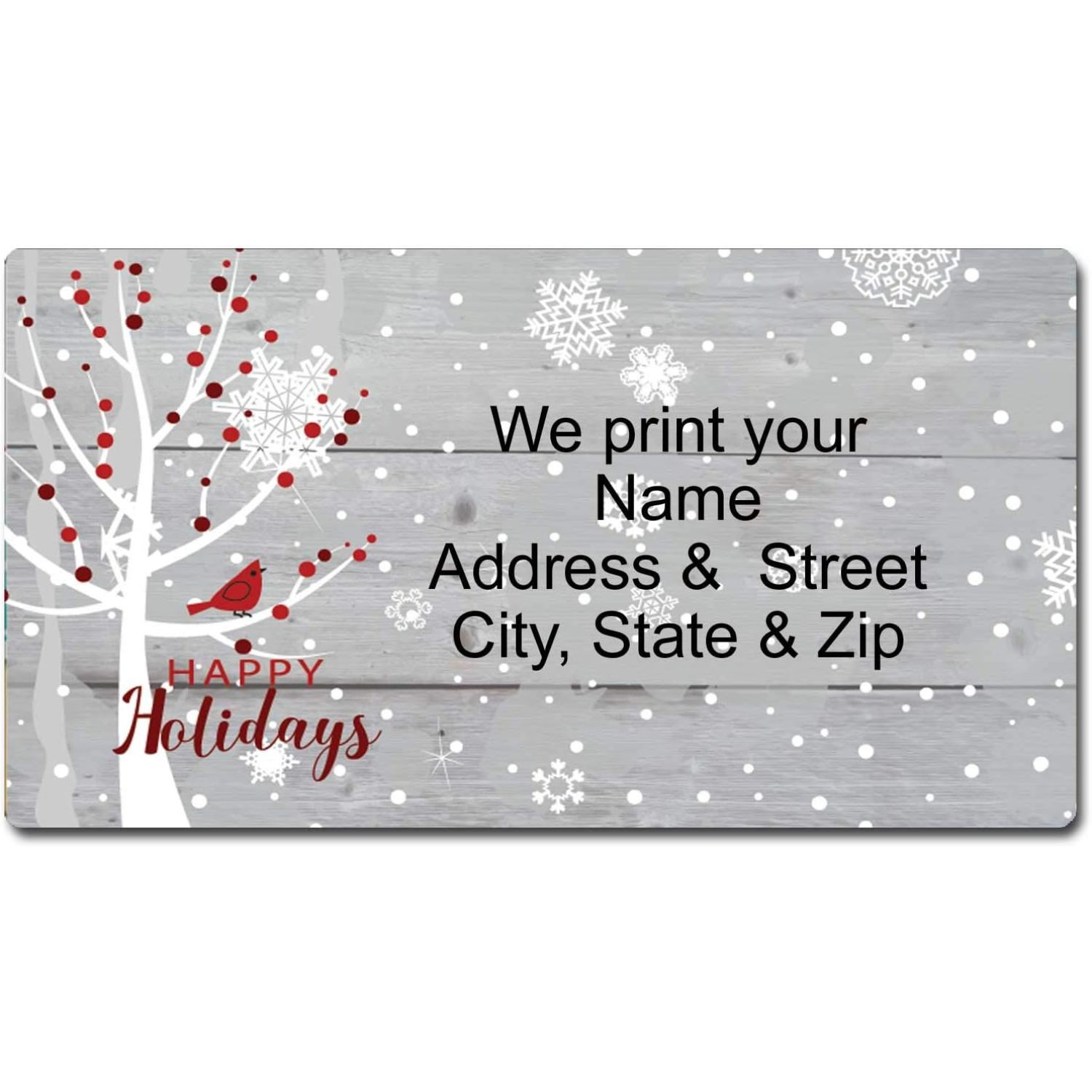 Winter Tree Christmas Address Labels Modern Holiday Return Address