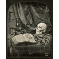 thumbnail image 2 of Williams, Thomas Richard 20x24 White Modern Wood Framed Museum Art Print Titled - Still Life with Skull, Open Book with Glasses, and Hourglass, 2 of 4