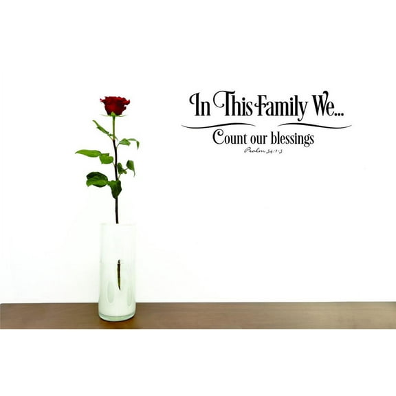 Home Wall Decals In This Family We… Count Our Blessings Bedroom Stickers DIY Removable Originality Stickers - Size: 10 In x 20 In