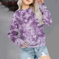 thumbnail image 2 of ZCFZJW Ombre Sweatshirts Teen Girls Boys Long Sleeve Casual Tie Dye Gradient Print Crewneck Graphic T-Shirts Loose Lightweight Comfy Pullover Tops Purple 1-2 Years, 2 of 5