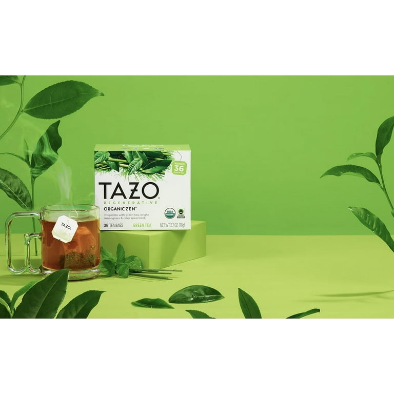 TAZO Organic Zen Green Tea Bags - Infused with Mint for Hot