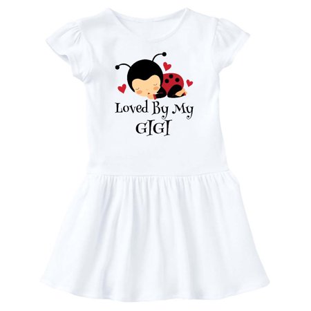 

Inktastic Loved By My Gigi ladybug Gift Baby Girl Dress