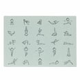 thumbnail image 1 of Yoga Cutting Board, Stickman Practicing Different Yoga Moves Stretching Physical Recreation Strength Fit, Decorative Tempered Glass Cutting and Serving Board, Small Size, Black White, by Ambesonne, 1 of 1