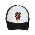 thumbnail image 1 of Trucker Mesh Snapback Hat Lollipop Patch Embroidery - Black, 1 of 2