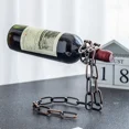 thumbnail image 3 of Estantes de vino con cadena de hierro con suspensión mágica, estantes de exhibición de vino para una botella, soporte para cocina, comedor, bodega, bar, decoración, 3 of 6