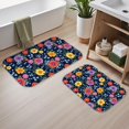 thumbnail image 2 of Pioneer Flower Floral Print Pattern Bath Mat Set Of 2,Non-Slip Rug for Bathroom,Kitchen,Bedroom,Entrance, 30x17 and 23.5x15.7 Inches, 2 of 5