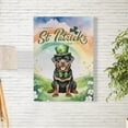 thumbnail image 2 of Happy St. Patrick’s Day Rottweiler with Green Hat Shamrocks Rainbow Vertical Matte Canvas Poster Rottie Dog Lover Gifts Idea Wall Art Home Decor - 03007, 2 of 5
