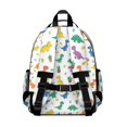 thumbnail image 3 of White Plant Dinosaurs Pattern Cute School Backpack Bag for School with Padded Back and Adjustable Shoulder Straps 15.25"x11.5"x5.25", 3 of 5